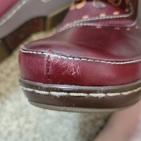 L’Artiste Spring Step Burbank-PR Leather Clog Women’s Size 36(US 5.5-6) Burgundy - Picture 9 of 11
